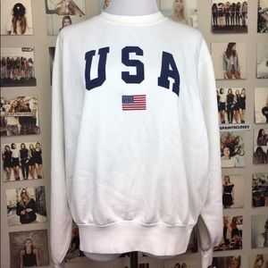 White Brandy Melville Erica USA Sweatshirt